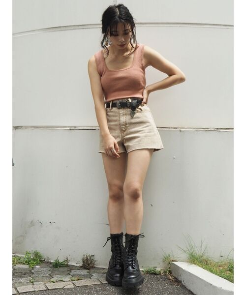 EVRIS（エヴリス）の「バックリボンリブニット（タンクトップ・レディース・ホワイト/ブルー/ブラック/ピンク・FREE）」の19枚目の写真