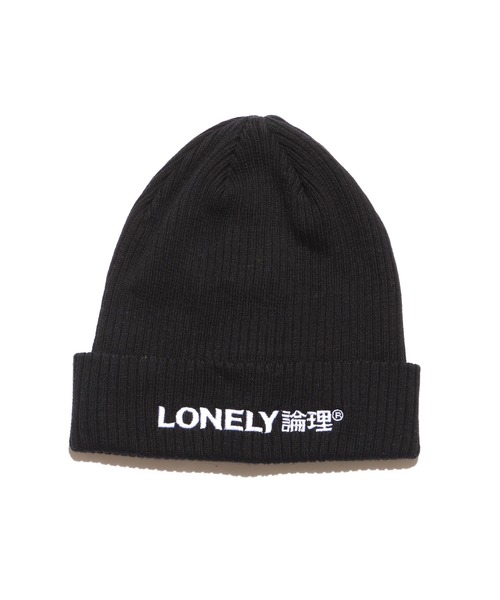 LONELY/論理（ロンリー）の「LONELY(論理)/ロンリー LONELY BEANIE ニットキャップ ニット帽 ビーニーキャップ（ニットキャップ/ビーニー・メンズ・グレー/ブラック/バーガンディー・ONE SIZE）」の2枚目の写真