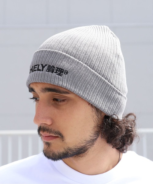 LONELY/論理（ロンリー）の「LONELY(論理)/ロンリー LONELY BEANIE ニットキャップ ニット帽 ビーニーキャップ（ニットキャップ/ビーニー・メンズ・グレー/ブラック/バーガンディー・ONE SIZE）」の12枚目の写真