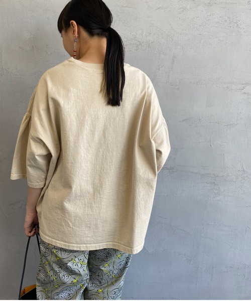 Healthknit（ヘルスニット）の「[HEALTHKNIT/ヘルスニット] アメリカンジャージー ギャザースリーブワイドTシャツ（Tシャツ/カットソー・レディース・ブラウン/ベージュ・F）」の15枚目の写真