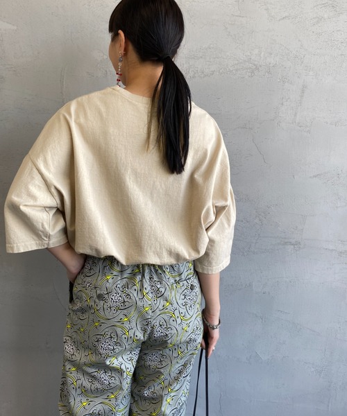 Healthknit（ヘルスニット）の「[HEALTHKNIT/ヘルスニット] アメリカンジャージー ギャザースリーブワイドTシャツ（Tシャツ/カットソー・レディース・ブラウン/ベージュ・F）」の11枚目の写真