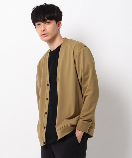 OPAQUE.CLIP(オペークドットクリップ)の「◆エアロノットインレイ Vネックカーディガン(カーディガン/ボレロ・メンズ・アイボリー/ブラック/ベージュ・03/02)」の3枚目の写真