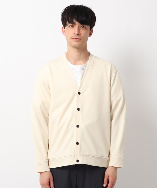 OPAQUE.CLIP(オペークドットクリップ)の「◆エアロノットインレイ Vネックカーディガン(カーディガン/ボレロ・メンズ・アイボリー/ブラック/ベージュ・03/02)」の15枚目の写真