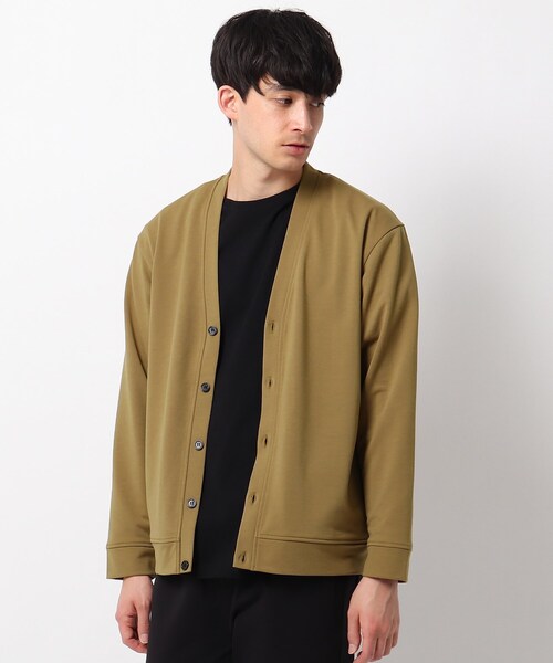 OPAQUE.CLIP(オペークドットクリップ)の「◆エアロノットインレイ Vネックカーディガン(カーディガン/ボレロ・メンズ・アイボリー/ブラック/ベージュ・03/02)」の8枚目の写真