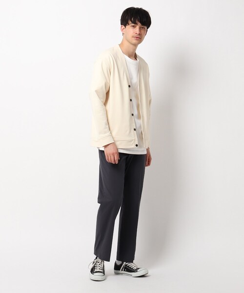 OPAQUE.CLIP(オペークドットクリップ)の「◆エアロノットインレイ Vネックカーディガン(カーディガン/ボレロ・メンズ・アイボリー/ブラック/ベージュ・03/02)」の11枚目の写真