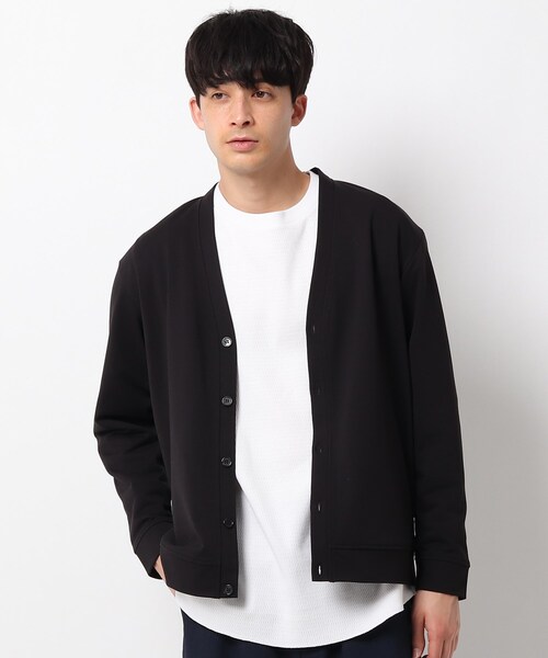 OPAQUE.CLIP(オペークドットクリップ)の「◆エアロノットインレイ Vネックカーディガン(カーディガン/ボレロ・メンズ・アイボリー/ブラック/ベージュ・03/02)」の10枚目の写真