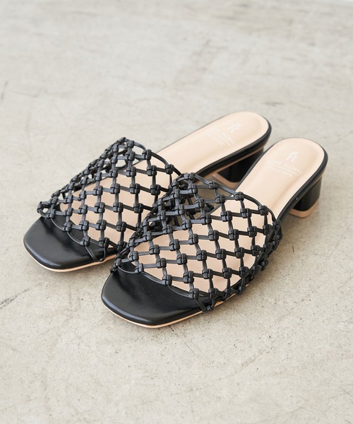 ROPE' PICNIC（ロペピクニック）の「ハンドメッシュラウンドヒールミュール（サンダル・レディース・ブラック/ダークブラウン/シルバー・23.0cm/23.5cm/24.0cm/24.5cm）」の9枚目の写真