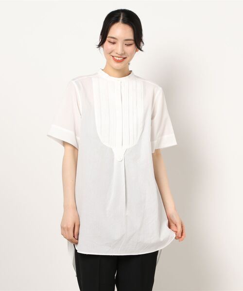 CASA FLINE（カーサフライン）の「サイド開きチュニックトップス（シャツ/ブラウス・レディース・ホワイト・FREE）」の5枚目の写真