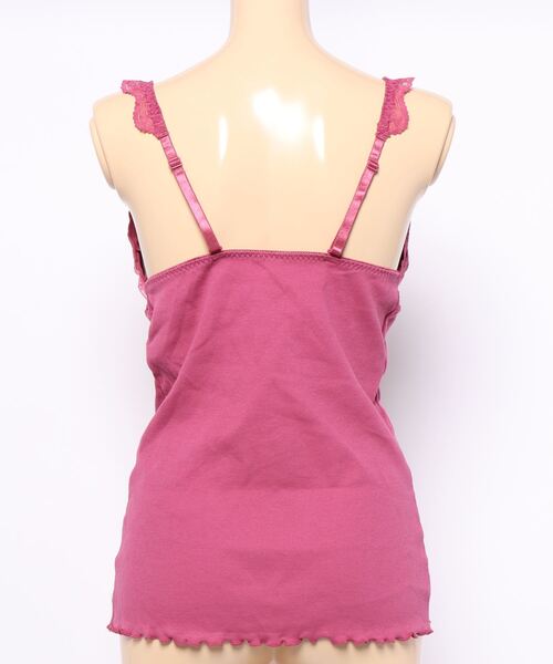 Lingerie by GeeRA（ランジェリーバイジーラ）の「コットンブレンドカップ付リブレースキャミ（キャミソール・レディース・エメラルド/ピンク/ブラック/グレー・MEDIUM/LARGE/X-LARGE）」の11枚目の写真