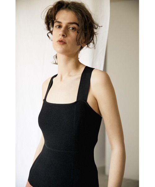 BLACK BY MOUSSY(ブラックバイマウジー)の「back cross knit camisole(バッククロスニットキャミソール)(キャミソール・レディース・サックスブルー/ブラック・FREE)」の8枚目の写真