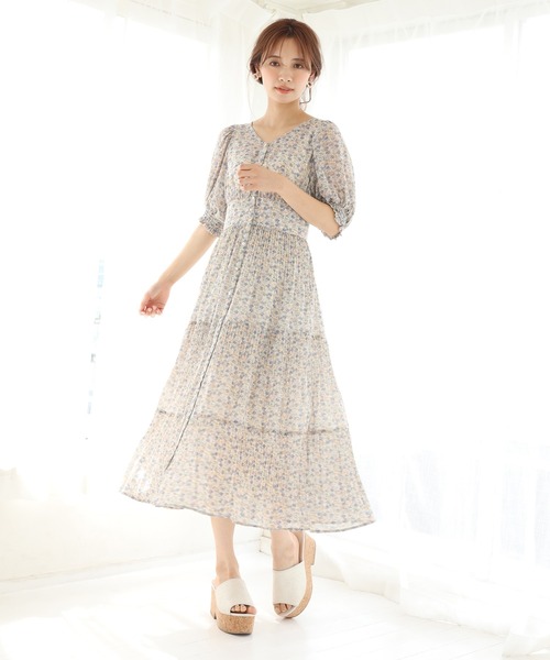 one after another NICE CLAUP（ワンアフターアナザーナイスクラップ）の「プリーツガウンワンピース（ワンピース・レディース・ブルー系その他/イエロー系その他/ドット・FREE）」の17枚目の写真