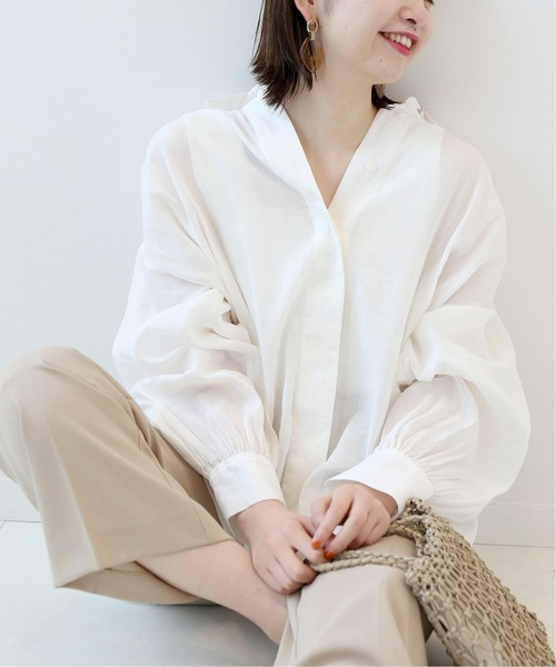 Simplicite(サンプリシテ)の「ラミーコットンゆるシャツ◆(シャツ/ブラウス・レディース・ホワイト/ブラック/イエロー・FREE)」の2枚目の写真