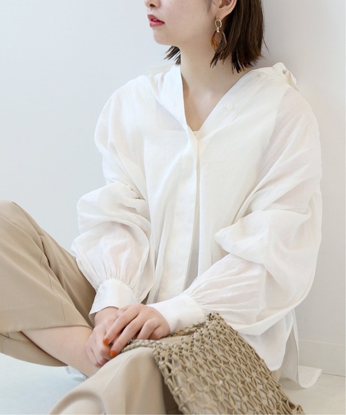 Simplicite(サンプリシテ)の「ラミーコットンゆるシャツ◆(シャツ/ブラウス・レディース・ホワイト/ブラック/イエロー・FREE)」の20枚目の写真