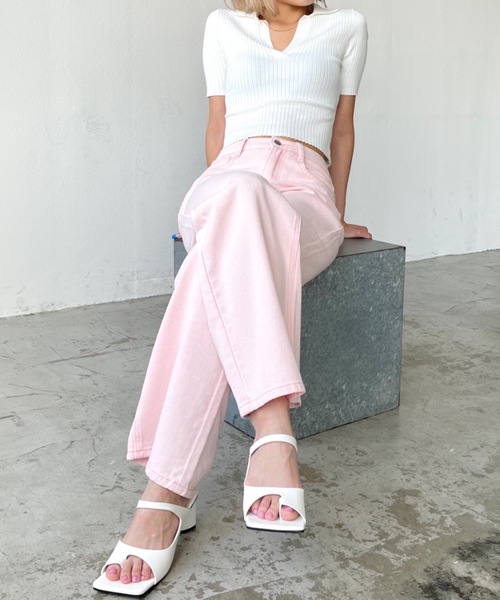 SHAGGIE（シャギー）の「スクエアトゥトングサンダル（サンダル・レディース・ホワイト/ブラック/ピンク/オレンジ・S/M/L/XL）」の16枚目の写真