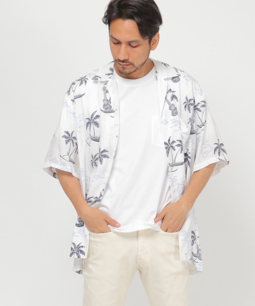TWO PALMS(トゥーパームス)の「TWO PALMS/トゥーパームス HAWAIIANシャツ A(シャツ/ブラウス・メンズ・ホワイト/ライトベージュ・M/S/L/XL)」の1枚目の写真