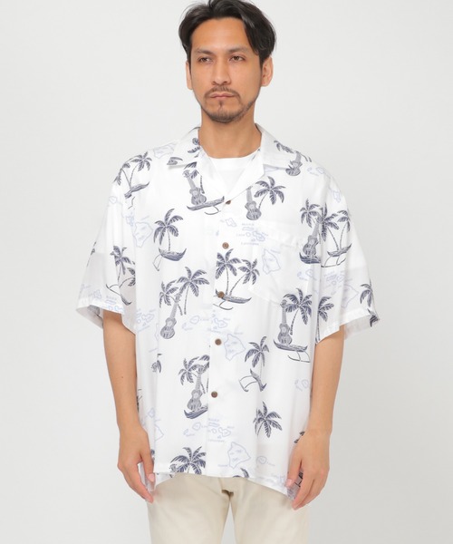 TWO PALMS(トゥーパームス)の「TWO PALMS/トゥーパームス HAWAIIANシャツ A(シャツ/ブラウス・メンズ・ホワイト/ライトベージュ・M/S/L/XL)」の7枚目の写真