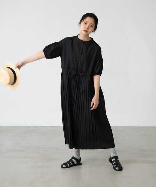 EDIT Gris（エディットグリ）の「【再販/2023新色登場】半袖パフスリーブプリーツワンピース（ワンピース・レディース・ブラック/レッド/ライトブルー・FREE）」の15枚目の写真