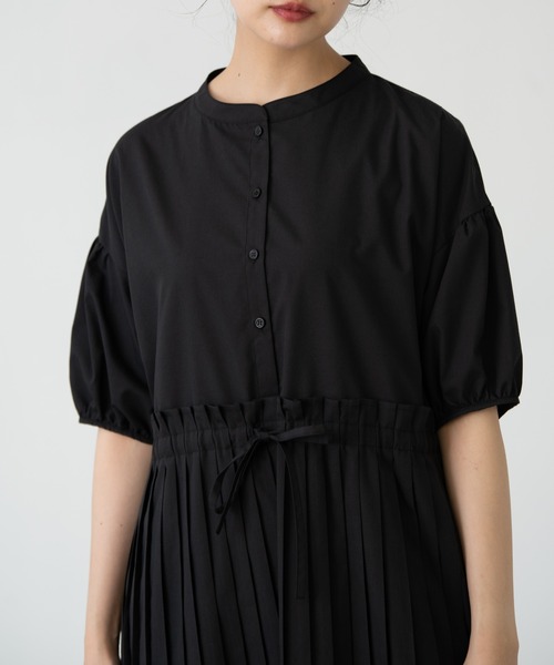 EDIT Gris（エディットグリ）の「【再販/2023新色登場】半袖パフスリーブプリーツワンピース（ワンピース・レディース・ブラック/レッド/ライトブルー・FREE）」の18枚目の写真