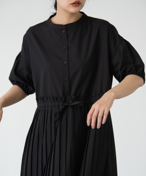 EDIT Gris（エディットグリ）の「【再販/2023新色登場】半袖パフスリーブプリーツワンピース（ワンピース・レディース・ブラック/レッド/ライトブルー・FREE）」の19枚目の写真