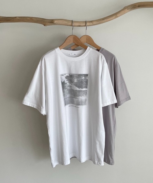 CANAL JEAN(キャナルジーン)の「via j(ヴィアジェイ) 転写ロゴ半袖Tシャツ(Tシャツ/カットソー・レディース・ホワイト/グレー・ONE SIZE)」の9枚目の写真