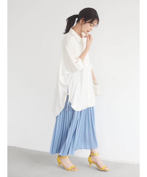 CRAFT STANDARD BOUTIQUE（クラフトスタンダードブティック）の「サイドリボンドルマンロングシャツ　＊◇（シャツ/ブラウス・レディース・アイボリー/ピンク/ブルー/モカ/ライトグリーン/ライトグレー/ダークネイビー・FREE）」の18枚目の写真