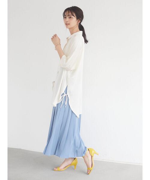 CRAFT STANDARD BOUTIQUE（クラフトスタンダードブティック）の「サイドリボンドルマンロングシャツ　＊◇（シャツ/ブラウス・レディース・アイボリー/ピンク/ブルー/モカ/ライトグリーン/ライトグレー/ダークネイビー・FREE）」の21枚目の写真