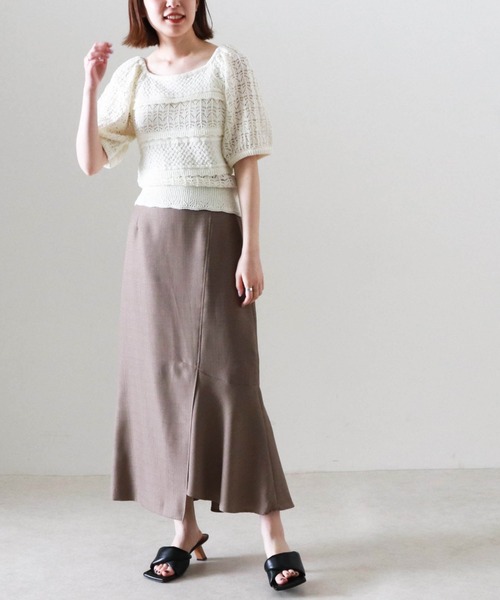 Cheek(チーク)の「【日本製】アシンメトリーヘムラインスカート(スカート・レディース・キャメル/カーキ/ピンク・MEDIUM)」の20枚目の写真