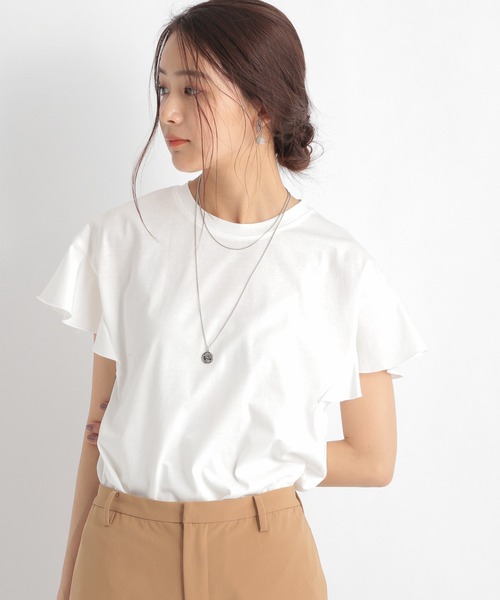 Andemiu（アンデミュウ）の「フリルカットソー953958（Tシャツ/カットソー・レディース・オフホワイト/ライトグレー/カーキ・FREE）」の18枚目の写真