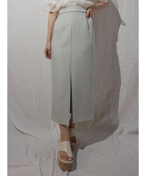 MERCURYDUO（マーキュリーデュオ）の「ボンディングカラーステッチタイトスカート（スカート・レディース・アイボリー/ミント/ラベンダー・SMALL/MEDIUM）」の2枚目の写真