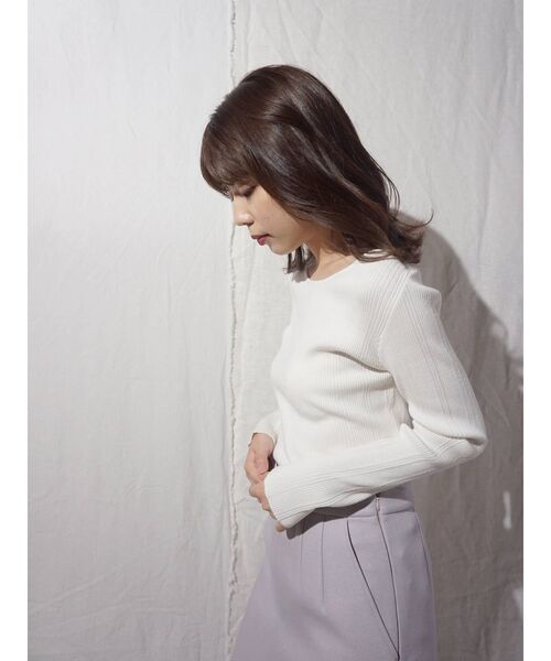 MERCURYDUO（マーキュリーデュオ）の「ボンディングカラーステッチタイトスカート（スカート・レディース・アイボリー/ミント/ラベンダー・SMALL/MEDIUM）」の11枚目の写真