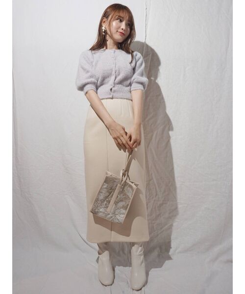 MERCURYDUO（マーキュリーデュオ）の「ボンディングカラーステッチタイトスカート（スカート・レディース・アイボリー/ミント/ラベンダー・SMALL/MEDIUM）」の13枚目の写真