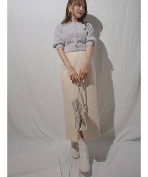 MERCURYDUO（マーキュリーデュオ）の「ボンディングカラーステッチタイトスカート（スカート・レディース・アイボリー/ミント/ラベンダー・SMALL/MEDIUM）」の14枚目の写真