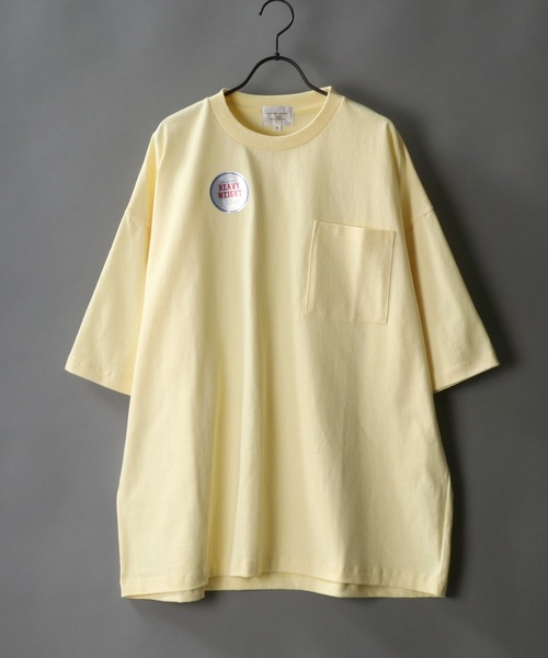 SITRY(シトリー)の「Loose silhouette one pocket basic T-shirt/ルーズシルエット ワンポケット ベーシック Tシャツ(Tシャツ/カットソー・メンズ・ホワイト/アイボリー/ブラック/オートミール/グレー/サーモンピンク/グレイッシュベージュ/イエロー/サックスブルー/ラベンダー・M/L/XL)」の9枚目の写真