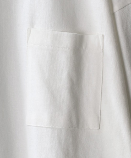 SITRY(シトリー)の「Loose silhouette one pocket basic T-shirt/ルーズシルエット ワンポケット ベーシック Tシャツ(Tシャツ/カットソー・メンズ・ホワイト/アイボリー/ブラック/オートミール/グレー/サーモンピンク/グレイッシュベージュ/イエロー/サックスブルー/ラベンダー・M/L/XL)」の12枚目の写真