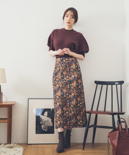 Andemiu（アンデミュウ）の「ゴブランタイトスカート217156（スカート・レディース・ブラック/ベージュ/ブルー/グレー/ライトベージュ/イエロー・SMALL/MEDIUM/X-SMALL）」の7枚目の写真