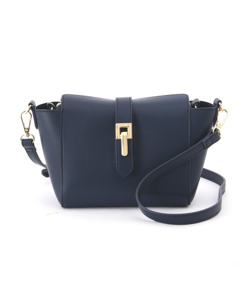 NATURAL BEAUTY BASIC（ナチュラルビューティーベーシック）の「プルアップメタルミニショルダー（ショルダーバッグ・レディース・ネイビー/オフホワイト/マスタード・ﾌﾘ-）」の21枚目の写真