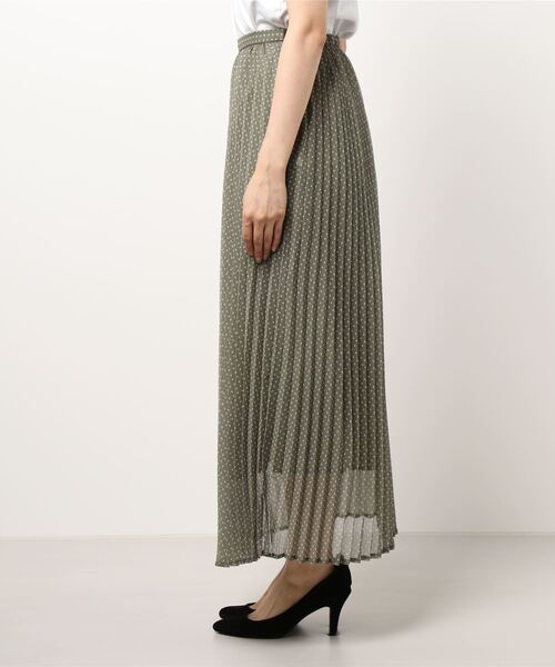 Te chichi（テチチ）の「シアー幾何柄プリーツスカート（スカート・レディース・グリーン/ブラウン・ﾌﾘ-）」の4枚目の写真