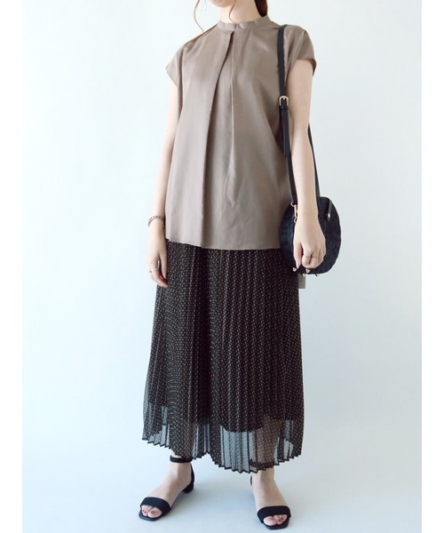 Te chichi（テチチ）の「シアー幾何柄プリーツスカート（スカート・レディース・グリーン/ブラウン・ﾌﾘ-）」の14枚目の写真