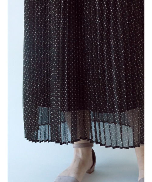 Te chichi（テチチ）の「シアー幾何柄プリーツスカート（スカート・レディース・グリーン/ブラウン・ﾌﾘ-）」の5枚目の写真