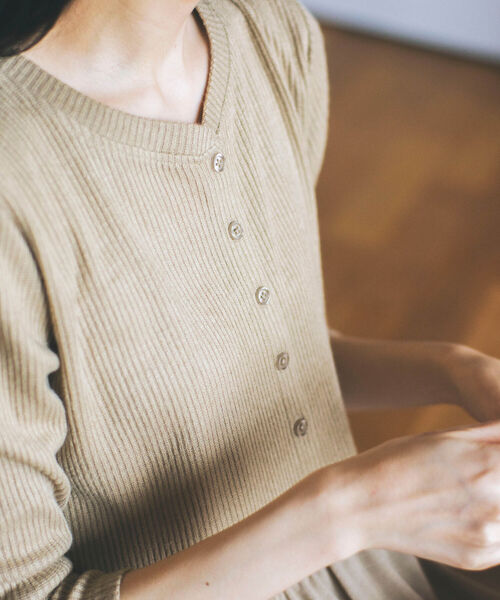 B:MING by BEAMS(ビーミングバイビームス)の「B:MING by BEAMS / ウエスト切り替え カットソー ワンピース(ワンピース・レディース・ブラック/ベージュ/モスグリーン・ONE SIZE)」の4枚目の写真