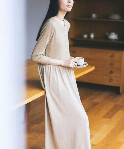 B:MING by BEAMS(ビーミングバイビームス)の「B:MING by BEAMS / ウエスト切り替え カットソー ワンピース(ワンピース・レディース・ブラック/ベージュ/モスグリーン・ONE SIZE)」の13枚目の写真