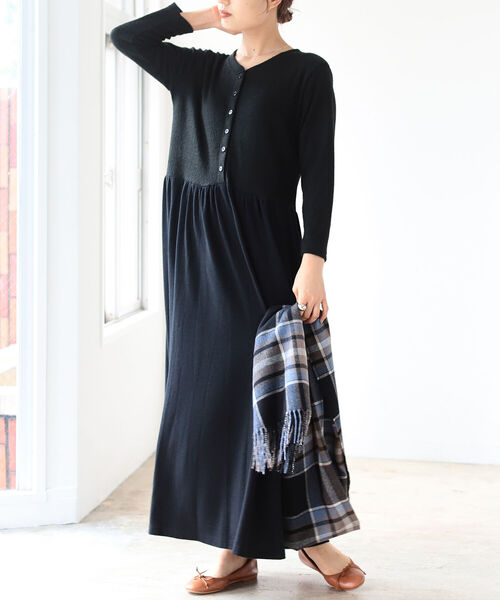 B:MING by BEAMS(ビーミングバイビームス)の「B:MING by BEAMS / ウエスト切り替え カットソー ワンピース(ワンピース・レディース・ブラック/ベージュ/モスグリーン・ONE SIZE)」の11枚目の写真