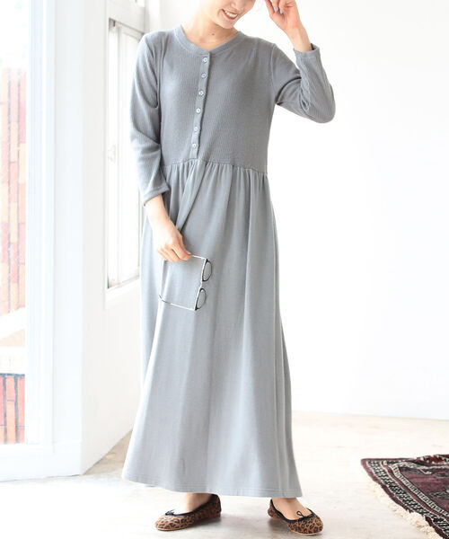 B:MING by BEAMS(ビーミングバイビームス)の「B:MING by BEAMS / ウエスト切り替え カットソー ワンピース(ワンピース・レディース・ブラック/ベージュ/モスグリーン・ONE SIZE)」の7枚目の写真