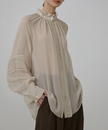 UNSPOKEN | 【UNSPOKEN】Wavy texture shear blouse UQ21S066(シャツ/ブラウス)