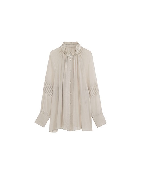 UNSPOKEN(アンスポクン)の「【UNSPOKEN】Wavy texture shear blouse UQ21S066(シャツ/ブラウス・レディース・ライトベージュ・M/S)」の8枚目の写真