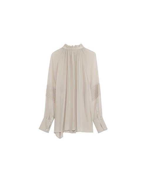 UNSPOKEN(アンスポクン)の「【UNSPOKEN】Wavy texture shear blouse UQ21S066(シャツ/ブラウス・レディース・ライトベージュ・M/S)」の9枚目の写真
