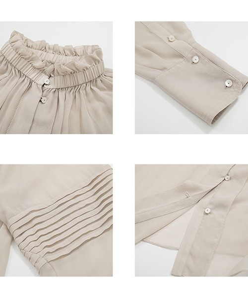 UNSPOKEN(アンスポクン)の「【UNSPOKEN】Wavy texture shear blouse UQ21S066(シャツ/ブラウス・レディース・ライトベージュ・M/S)」の10枚目の写真