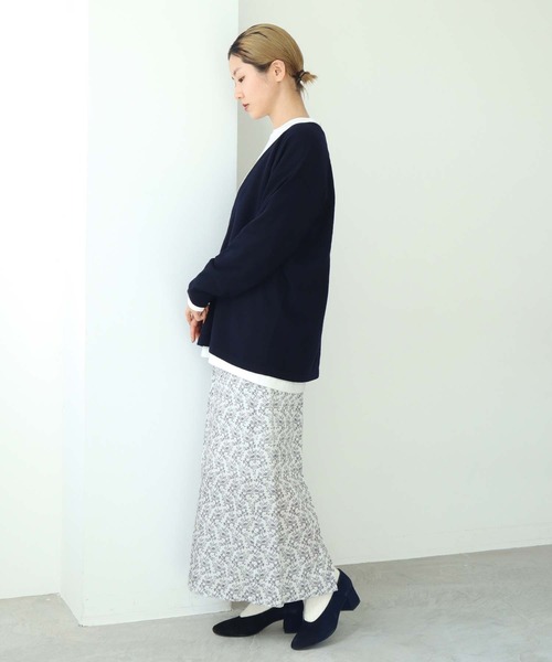 nitca（ニトカ）の「キカバナプリント　バックスリットスカート（スカート・レディース・ホワイト/オレンジ・FREE）」の21枚目の写真