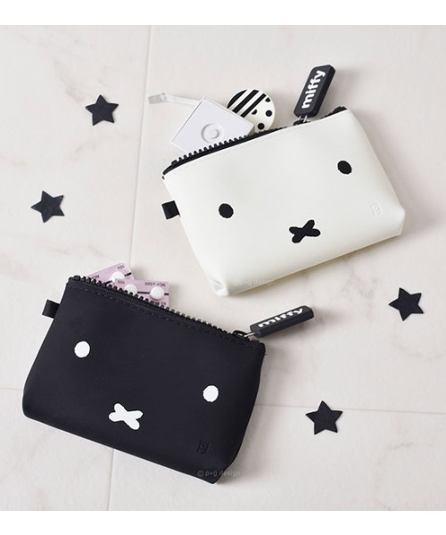 Miffy( ミッフィー)の「NUU-Small miffy ジッパーポーチ(ポーチ・レディース・ブラック/ホワイト・FREE)」の5枚目の写真
