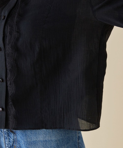 MADEMOISELLE ROPE'(マドモアゼル ロペ)の「袖レースエアリーブラウス(シャツ/ブラウス・レディース・ブラック/ホワイト/パープル系その他2・38)」の11枚目の写真